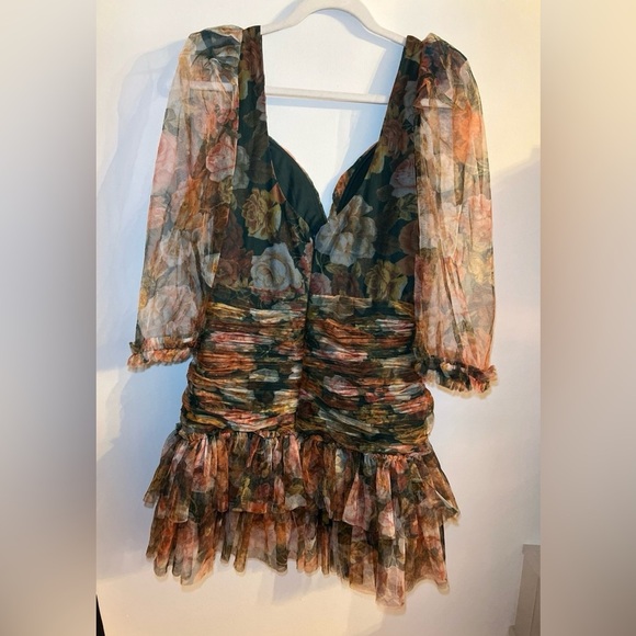 Rosevelvet watercolor ruched dress beautiful like new - Picture 4 of 6